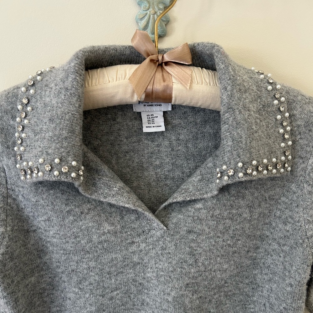 Song of Style Gray Knit Sweater with Pearl and Rhinestone Details
Size: XS
NWT - Picture 2 of 15